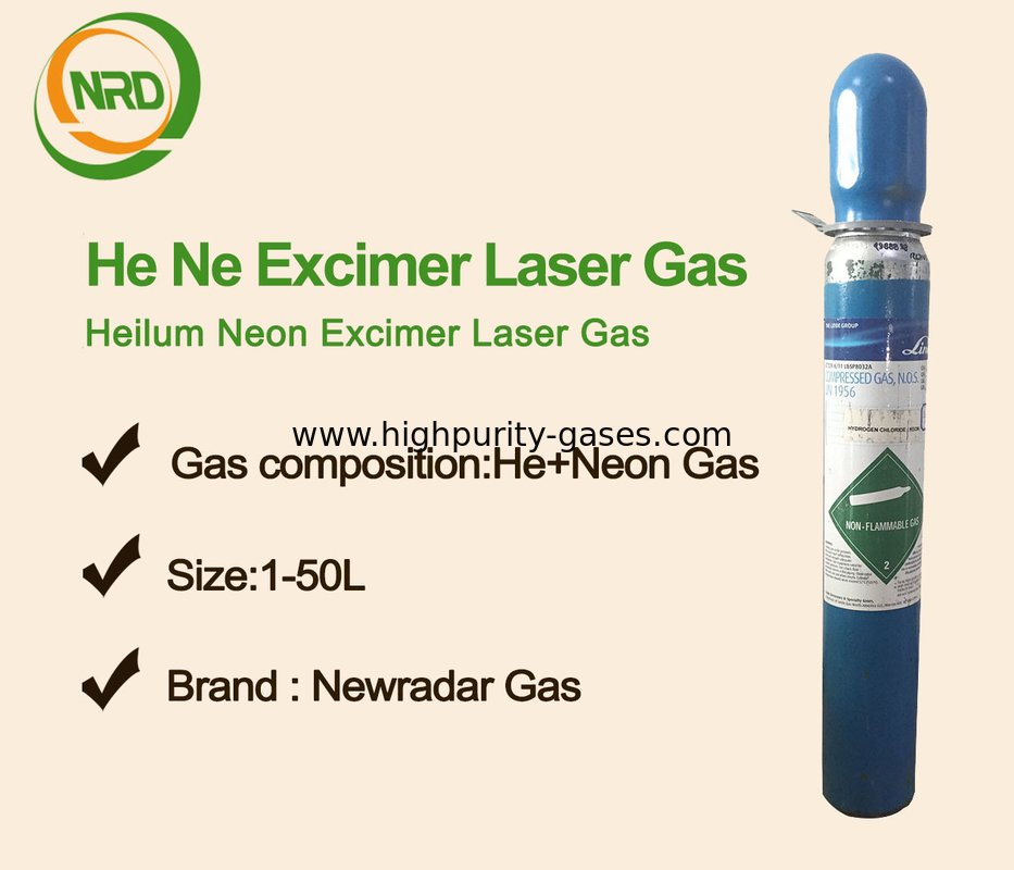 Ar/F2/He/Ne excimer laser gas mixed for lens producing xecl laser excimer lasers